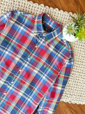 Ralph Lauren | Men’s Plaid Oxford Button Down Long Sleeve Multi-Plaid | Medium